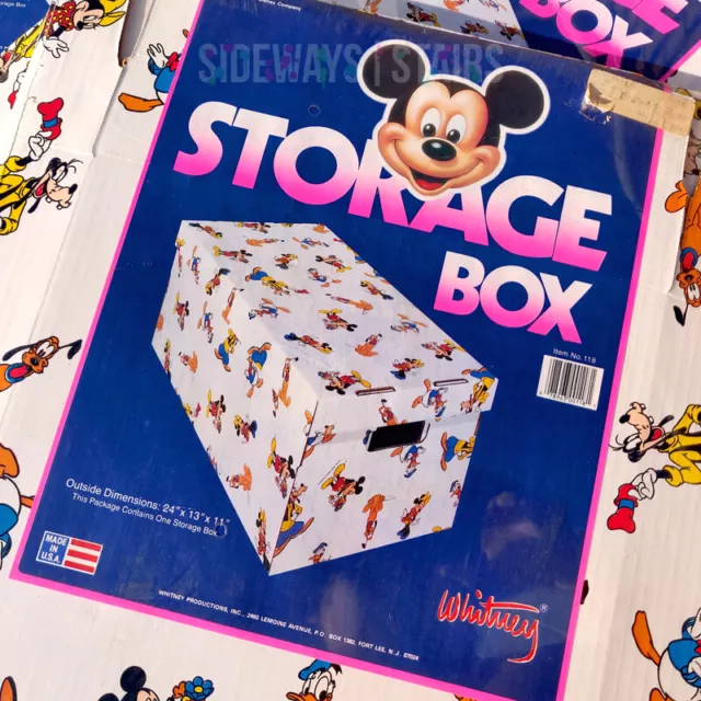 VINTAGE DISNEY STORAGE BOX & LID 4 Cardboard Boxes mickey minnie rare 80s 90s 2