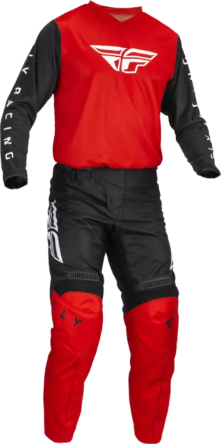 2023 F16 Kit Fly Motorcross Pantaloni e Maglia Rosso/Nero - Taglie Adulto