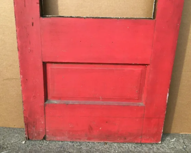 1 Antique Single Exterior 32x79 Entryway Door Vintage Old Barn Red 1697-21B 2