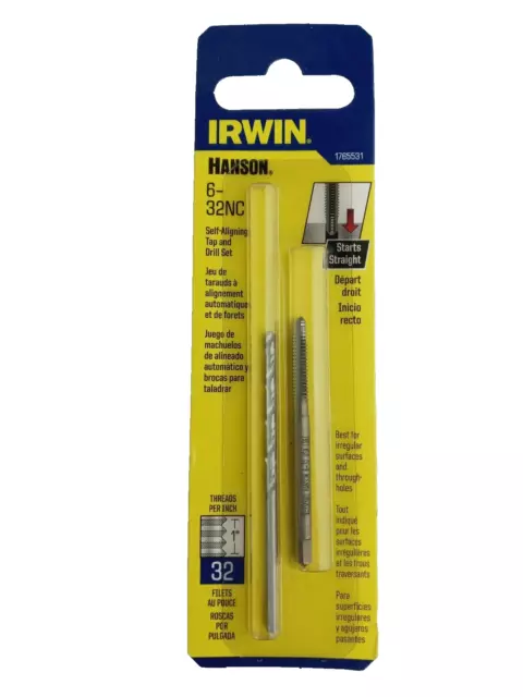 IRWIN Hanson Self-Aligning Tap & Drill Set Sz 6-32NC #1765531 NEW Old Stock