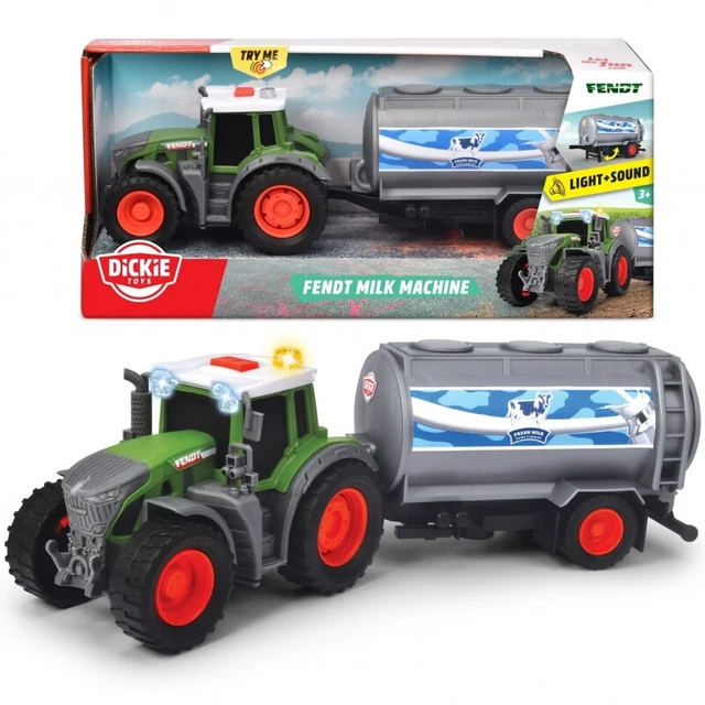 Abc Dick Tracteur Fendt Dickie ABC + Remorque Et Vache - 30cm Tracteur