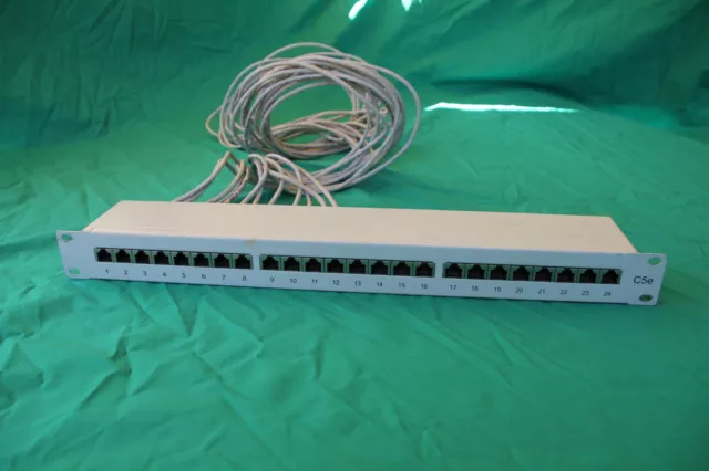 Patch Panel 24 Porte Cat5E Per Rack 19'' Cat5 Rj45 Utp 8 