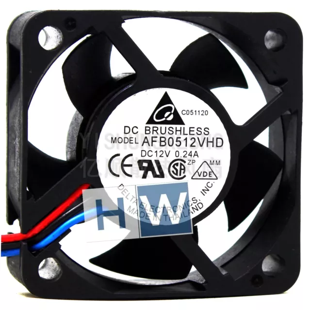 1PC Delta 5020 5CM AFB0512VHD 12V 0.24A High Air Flow Cooling Fan 3-wire