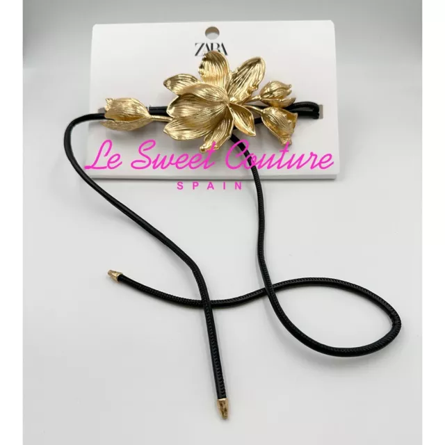 ZARA WOMAN NWT Ss24 Golden Flower Cord Belt 4548/056 $44.50 - PicClick