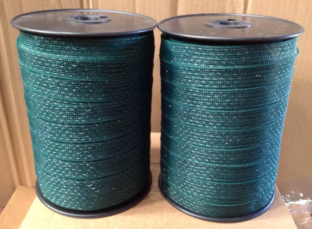 ELECTRIC FENCE TAPE - 2 x 20mm Green 400m Poly Fencing Horse Grazing