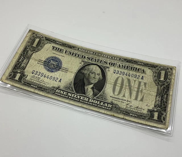 1928 A One Dollar $1 Silver Certificate Funny Back Blue Seal Note