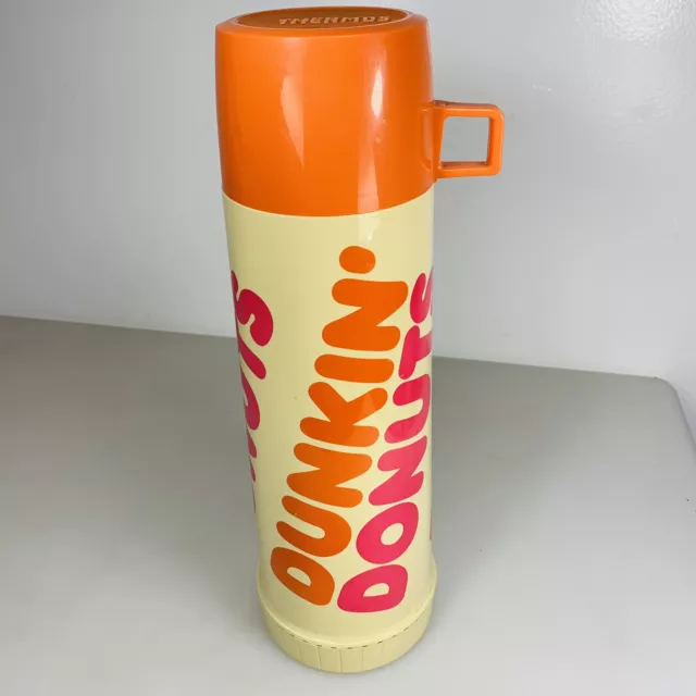 Vintage  Dunkin' Donuts Thermo With Orange 12 Oz Cup/ Lid, Coffee, Hot Chocolate