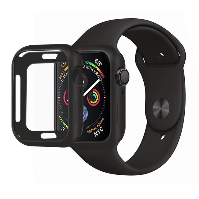 Hülle für Apple Watch Series 6 5 4 SE 40mm / 44mm Case Displayschutz Schwarz