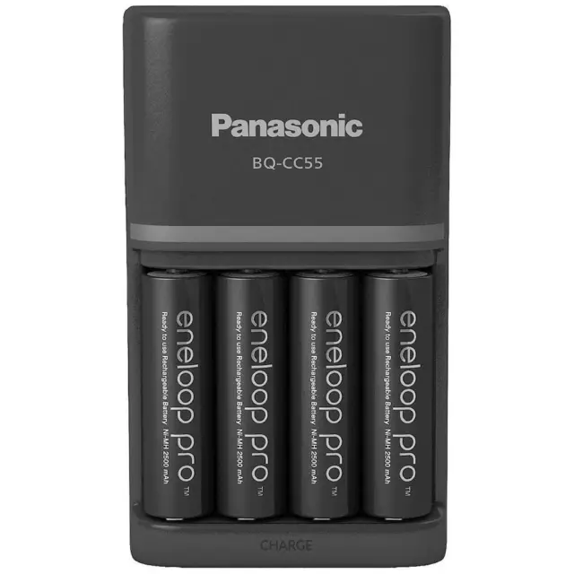 Chargeur de bloc de batterie NiMH avec accus Panasonic Smart & Quick BQ-CC55