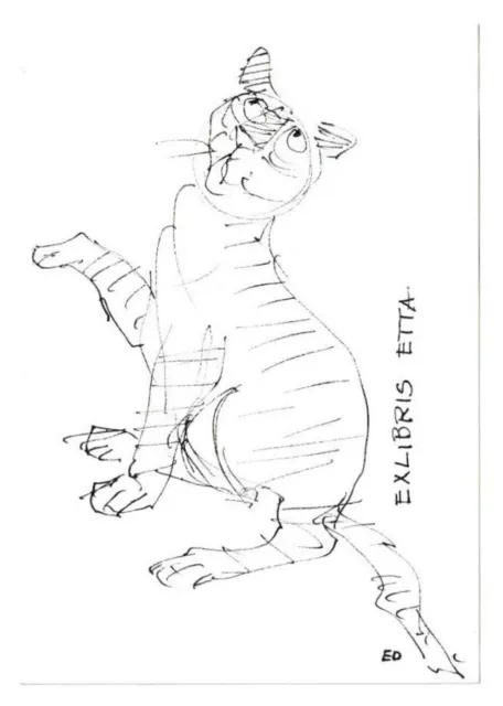 E. DEKKERS: Exlibris für Etta, Tiger (Katze?)