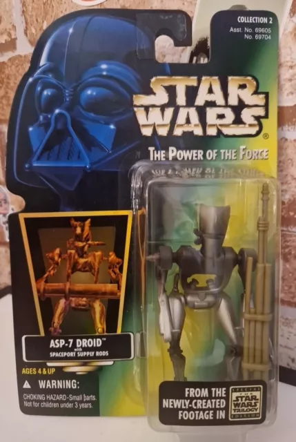 Star Wars ASP-7 Droid - Carta olografica verde Kenner Power Of The Force 1996