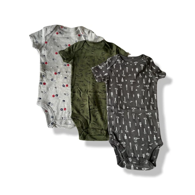 Baby/Toddler- Boys - 3 Pack Baby Grows Vests Set - UK Seller -  12-18 months