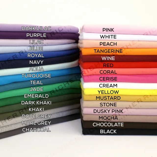 100% Knitted Jersey Cotton Stretch Interlock Fabric Material Made in UK FREE P&P 2