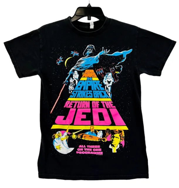 VTG: Star Wars The Empire Strikes Back T-shirt Unisex Adult Small Black Neon