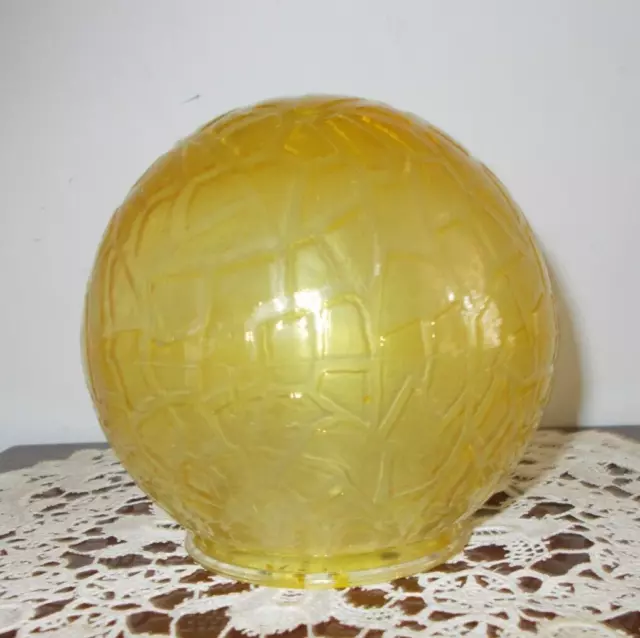 VTG/ANT FRANKART ERA YELLOW BRAIN GLASS LAMP/LIGHT GLOBE-3 1/8” Fitter