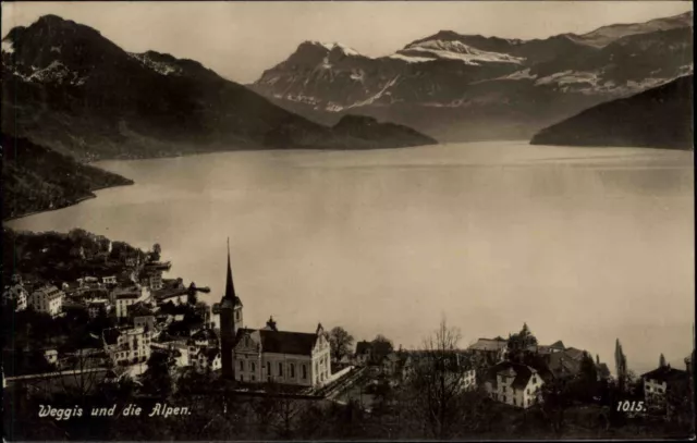 Weggis Schweiz Luzern ~1925 Vierwaldstättersee Lago di Lucerna See Alpen Berge