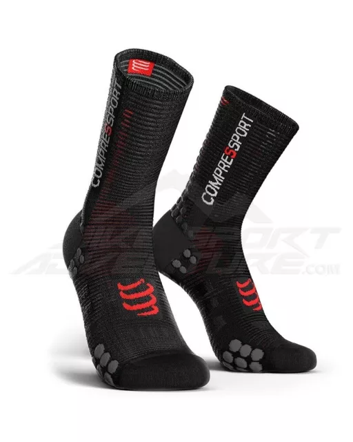 Compressport Pro Racing Socks V3.0 Bike Calze a Compressione, Nero/Grigio