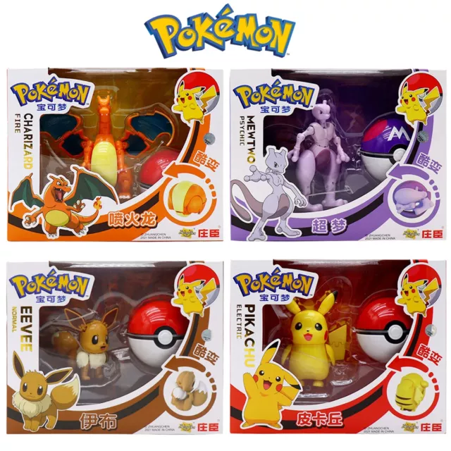 Figurines D'action Pokémon Avec Pokéball - Idéal Comme Cadeau Pour Un Enfant