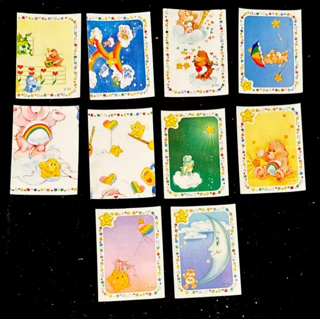 (Lot A) 10ct 1985 Care Bears Panini Italy Album Sticker Card Set