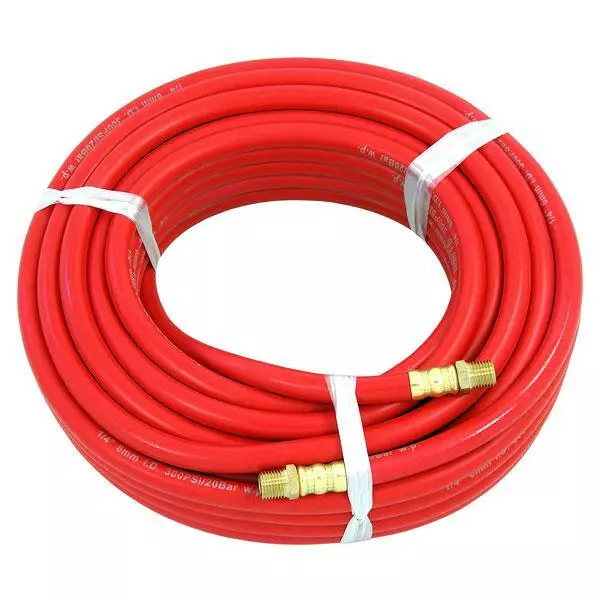 15M 50ft Air Line Rubber Hose Air Hose Compressor Tools 1/4" BSP Brass Connector