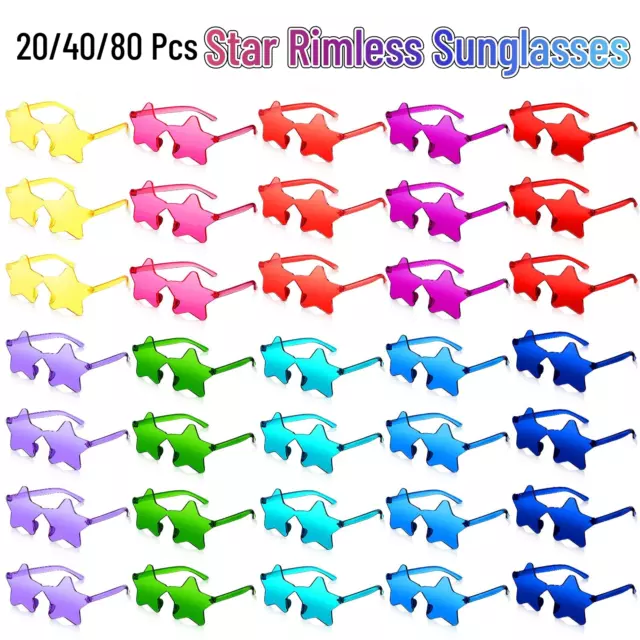 12-60pcs Forma de Estrella Gafas de Sol sin Montura Disco Y Bachelorette Fiesta 2