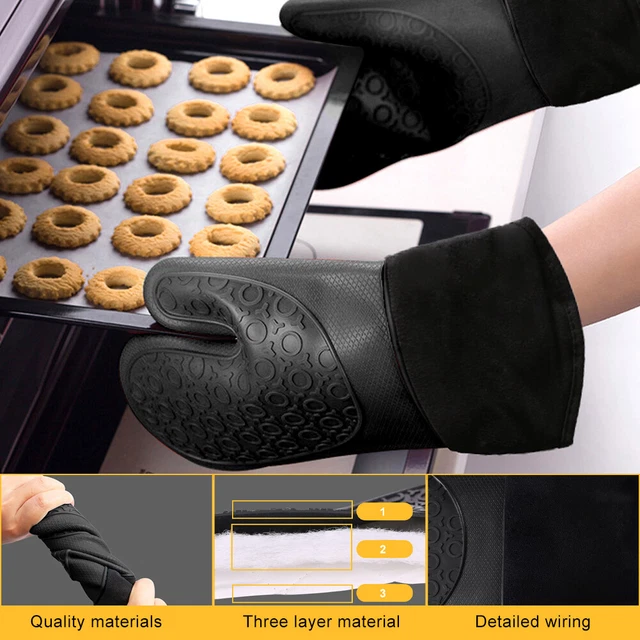 Guante de horno flexible resistente al calor piel extendida amigable para cocinar