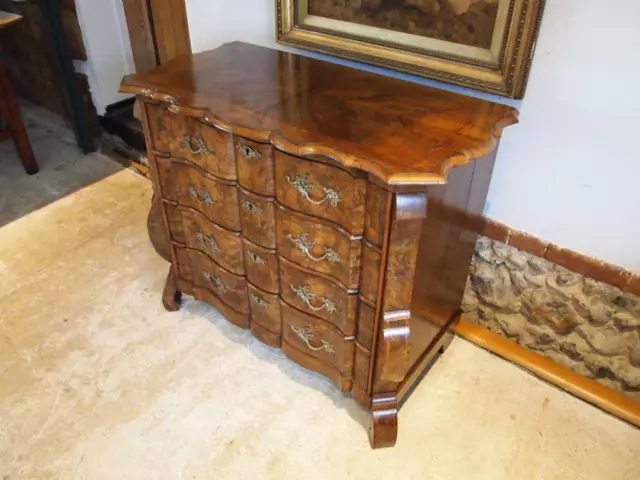 Chest of drawers outstanding small Figured burr Walnut French c1860 3