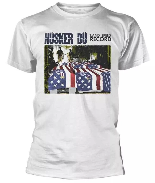 Rock Music T-Shirt Husker Du Land Speed Record Bob Mould Greg Norton Grant Hart
