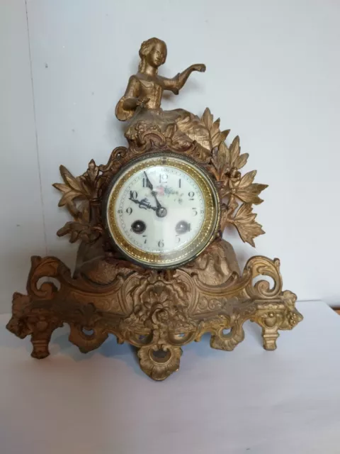 Antique French Japy Freres Striking Mantel Clock Not Working