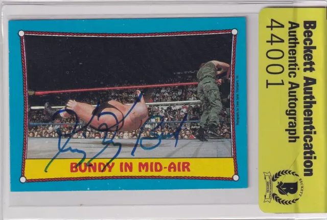 King Kong Bundy Signed 1987 Topps WWF Card 42 BAS COA WWE Wrestlemania Autograph