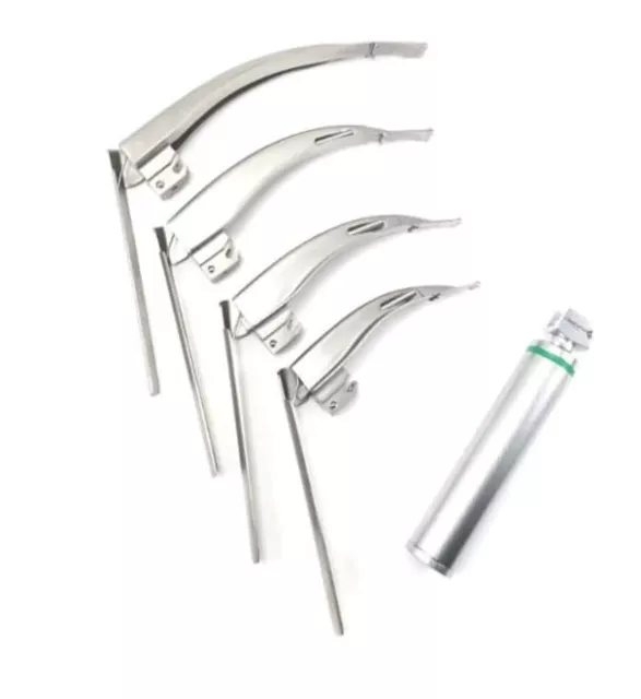 Mccoy Flexitip Fiber Optic Led Laryngoscopes Blade #1,2,3,4, Med Handle