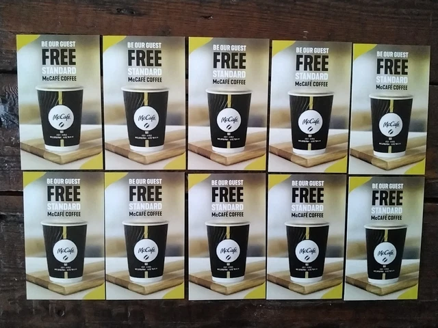 10 Mcdonald’s Monopoly GIFT CARD mccafe coffee code voucher cairns Innisfail