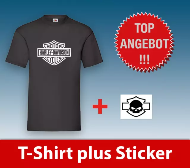 T-Shirt mit Harley Davidson Logo Kurzarm Shirt