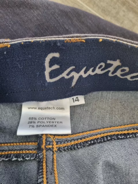 Equetech Ladies Denim Horse Riding Jeans Navy UK 14 Brand New 3