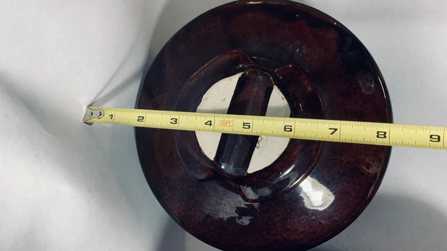 Vintage Large Brown Porcelain/Ceramic High Voltage Power Line Insulator PG&E 3