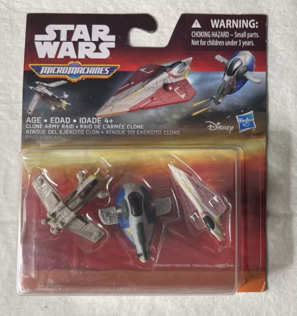 Star Wars  Micro Machines. Attack Of The Clones. Obi, Slave 1, Republic Gunship.