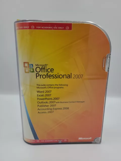 Microsoft Office Professional 2007, versione accademica al dettaglio completa Regno Unito, per 2 PC