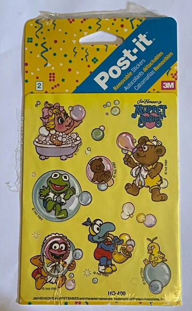 Vintage Muppet Babies Sticker Pack Post-It 1983 80s Bubble Bath Miss Piggy