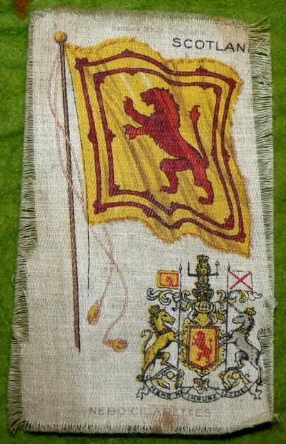 3/22 Nebo cigarettes silk flag Scotland  Publicité soie ancien drapeau Ecosse