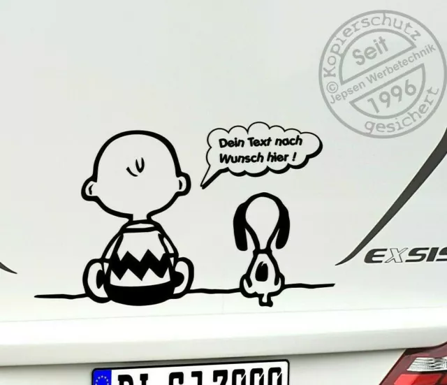 Aufkleber Snoopy 20cm S053 schwarz weiß - Autoaufkleber - Auto Bus  Heckfenster