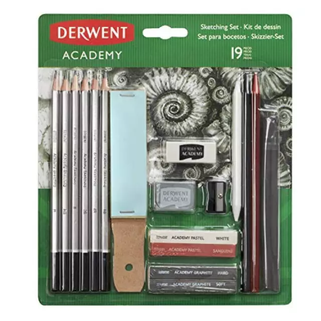 Derwent Academy Sketching Set da 20 Strumenti da Disegno Assortiti - NUOVO