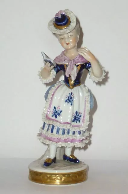 Alte Unterweissbach Porzellanfigur Figur Porzellan Figure Rokokofigur Rezitation