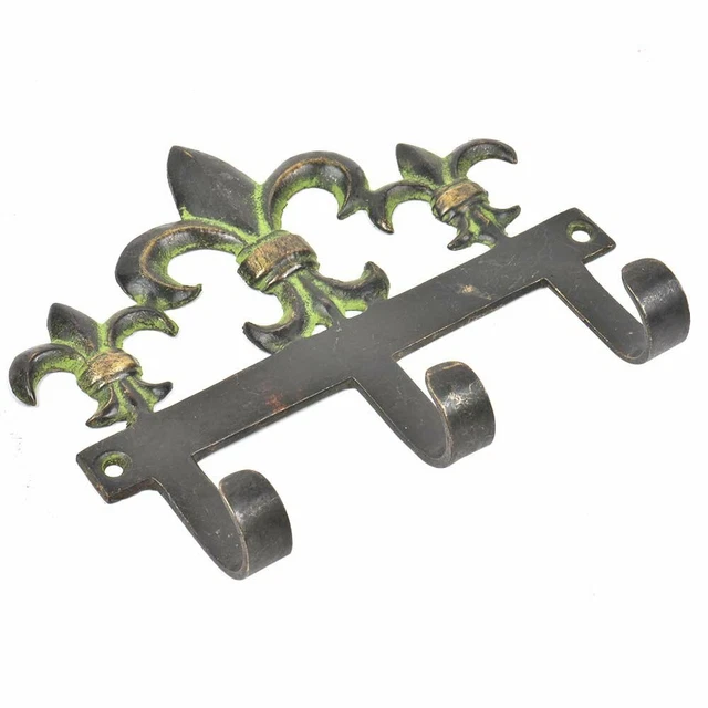 Handmade Brass French Flower Wall Hooks Hangers Holders 12.70 cm, Golden, 1 Pc