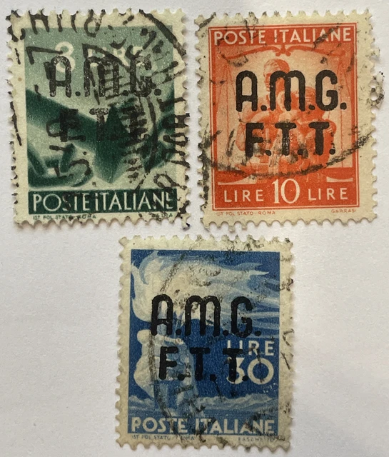 1948 Italy Trieste Zone A Stamps| Sc #15-17 Mi #9-15 | All Used | 2018 CV $30.30
