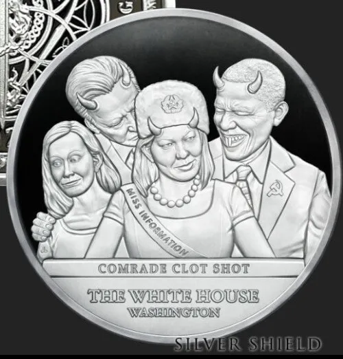 1 oz silver proof Comrade Clot Shot .999 Pure COA  SSG Silver Shield Joe Biden