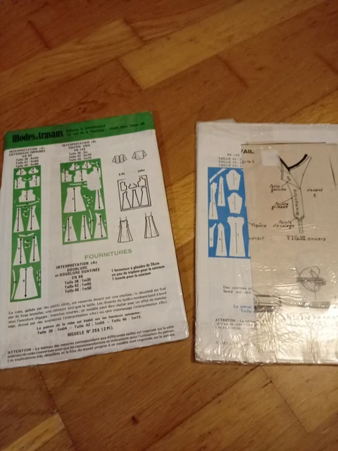 Lot De 5 Patrons De Couture Vintage Modes Et Travaux - Patron Immédiat, Occasion