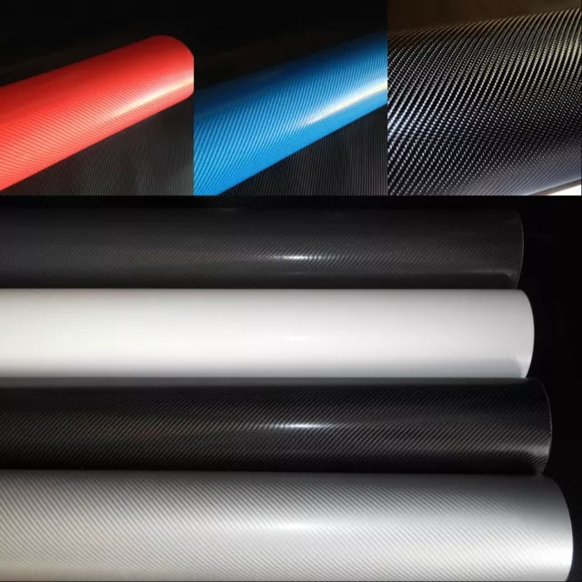 4D Carbon Fibre Vinyl Wrap (Air/Bubble Free) 4 Colours Multi sizes