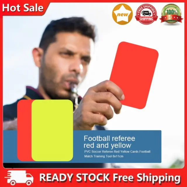 ,A football referee cards, PVC, 2 pieces, red / yellow