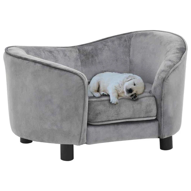 Canapé pour chien Gris 69x49x40 cm Peluche vidaXL