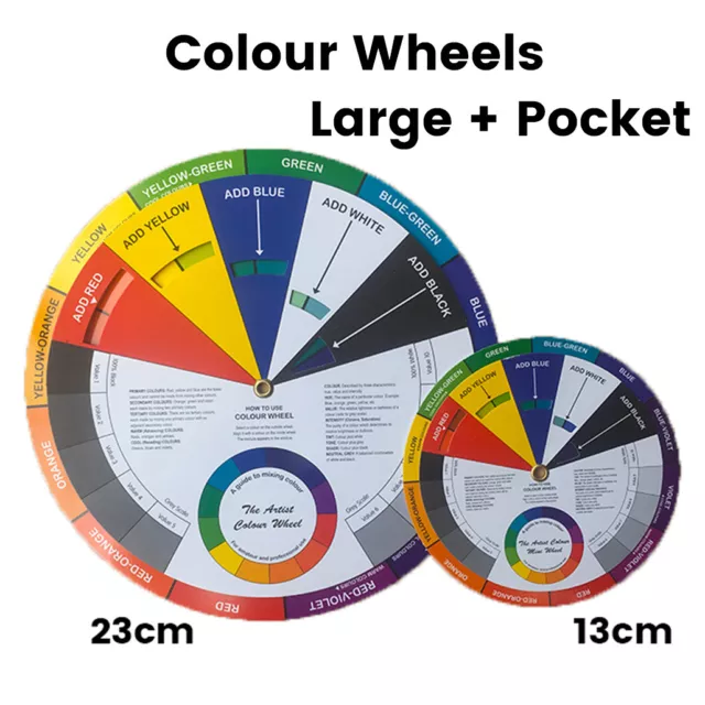 Artists Colour Wheel Mixing Colour Guide 23cm+13cm  Artist Colour Wheels